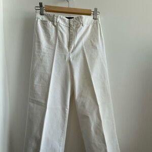 Frank & Oak White Wide Leg Cropped Culotte Pants